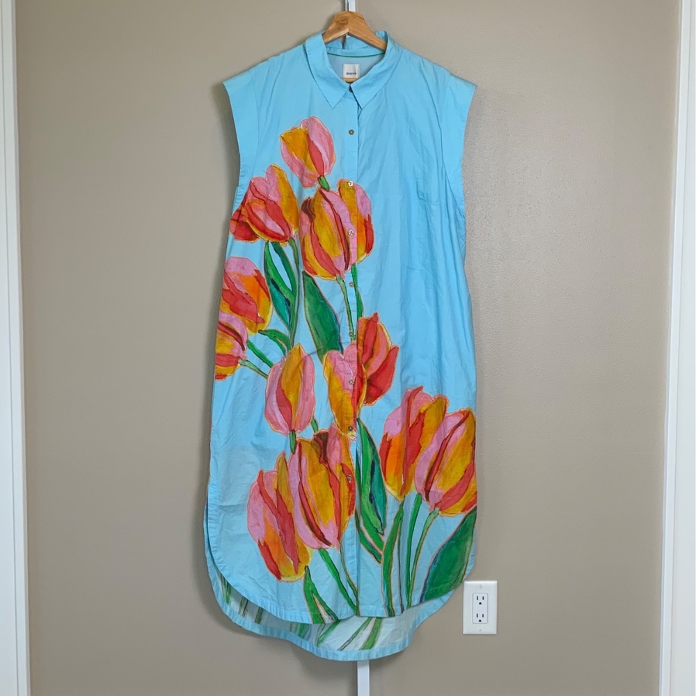Anthropologie The Lillian Button-Front Midi Dress by Maeve - Picture 6 of 16
